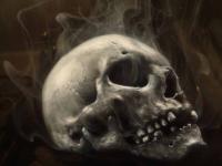 skull and smoke by Drew Miller