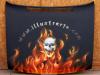 Skull on fire by Paco Del Mar