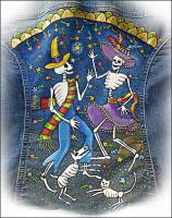 Death dance denim jacket by Danielle Vergne